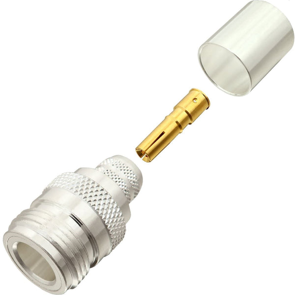 Type N Female Crimp Connector For RG-8, LMR-400, Other 0.405" OD Coax