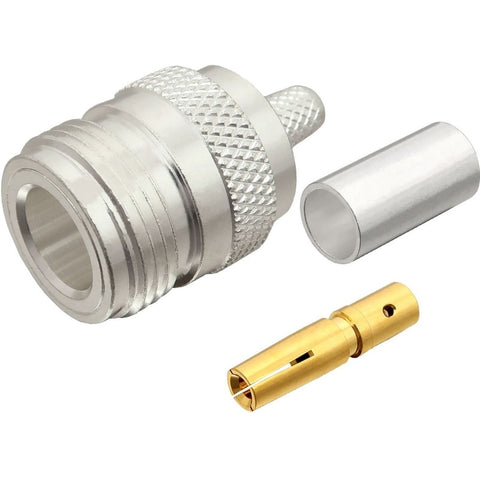 Type N Female Crimp Connector For LMR-195, RG-58, And Other 0.195" OD Coax
