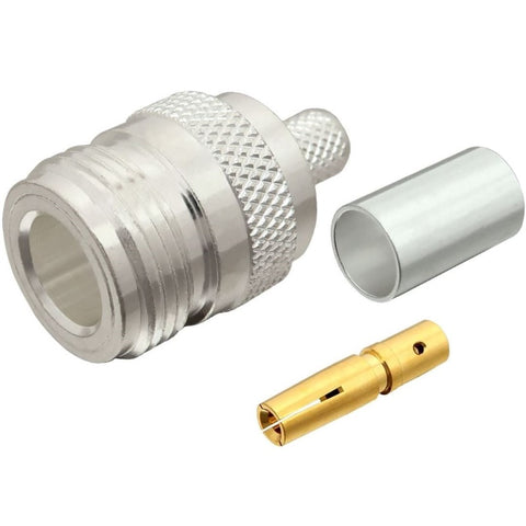 Type N Female Crimp Connector For RG-223, RG-8X, And Other 0.240" Diameter Coax
