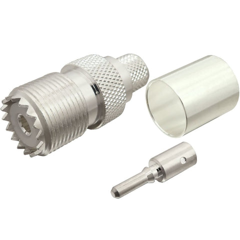 UHF Female (SO-239) Crimp Connector for RG-8, LMR-400, Other 0.405" OD Coax