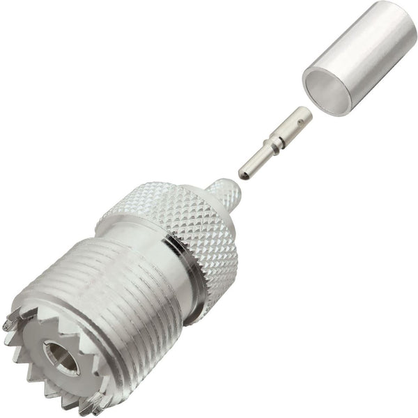 UHF Female (SO-239) Crimp Connector For RG-58, And Other 0.195" OD Coax