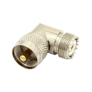 UHF Male (PL-259) To UHF Female (SO-239) Right Angle Adapter (Better Quality)