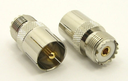 UHF Male Quick-Connect to UHF Female (SO-239) Adapter
