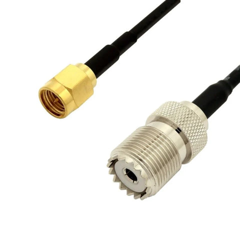 UHF Female (SO-239) To SMA Male 10" Jumper (Adapter Cable)