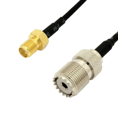 UHF Female (SO-239) To SMA Female 10" Jumper (Adapter Cable)