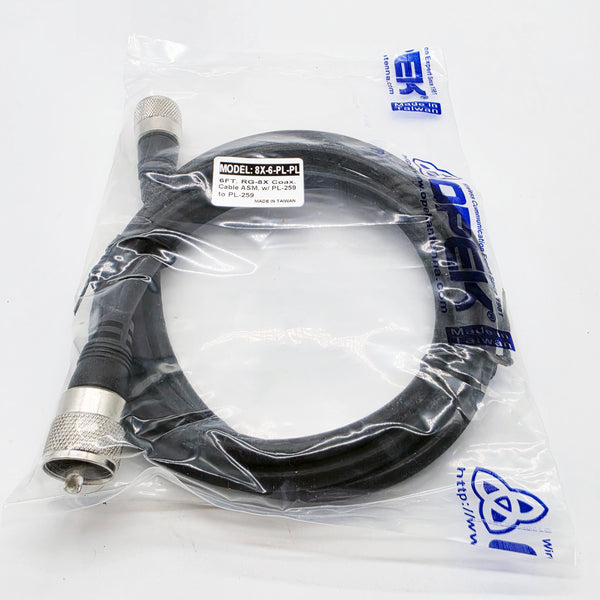 OPEK 6 Ft. RG-8X Coax Jumper, PL-259 Ends, WARRANTY