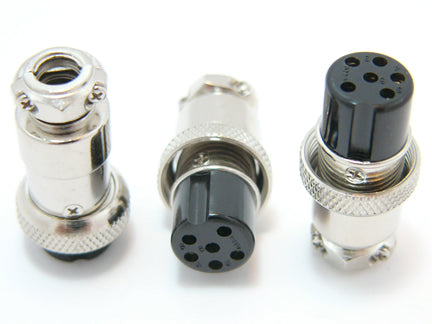 6-Pin Female Microphone Plug, Cable End/Cable Mount