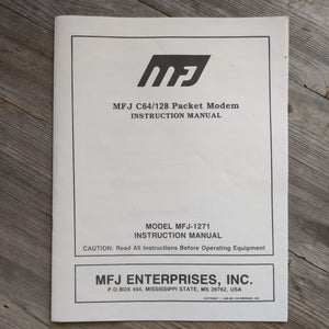 MFJ C64/128 Packet Modem Instruction Manual