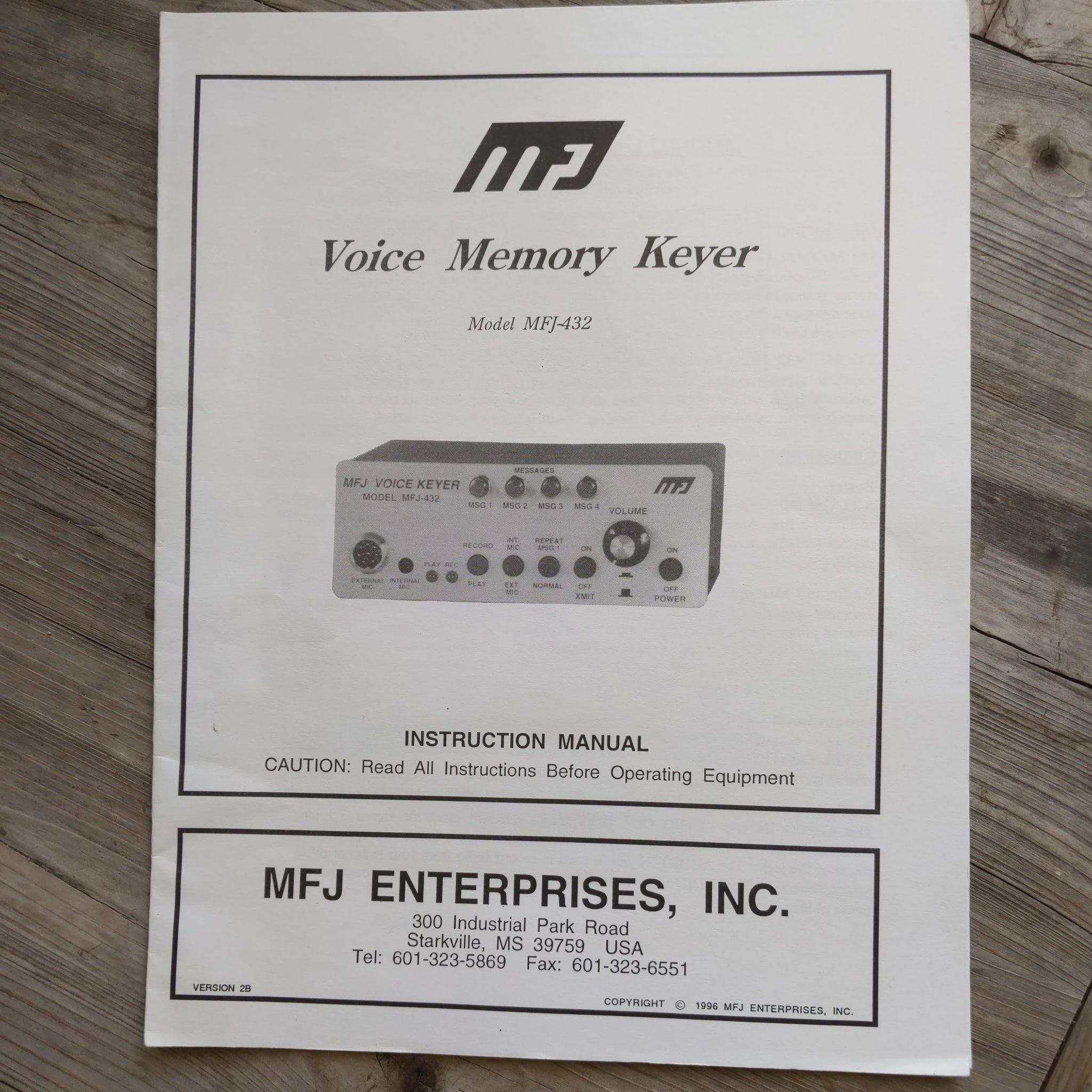 MFJ-432 Voice Memory Keyer Manual/Schematic