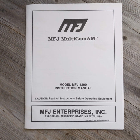 MFJ-1290 MultiCom AM Instruction Manual