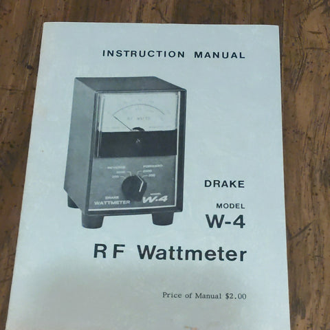 Drake W-4 Wattmeter Instruction Manual NOT A REPRINT