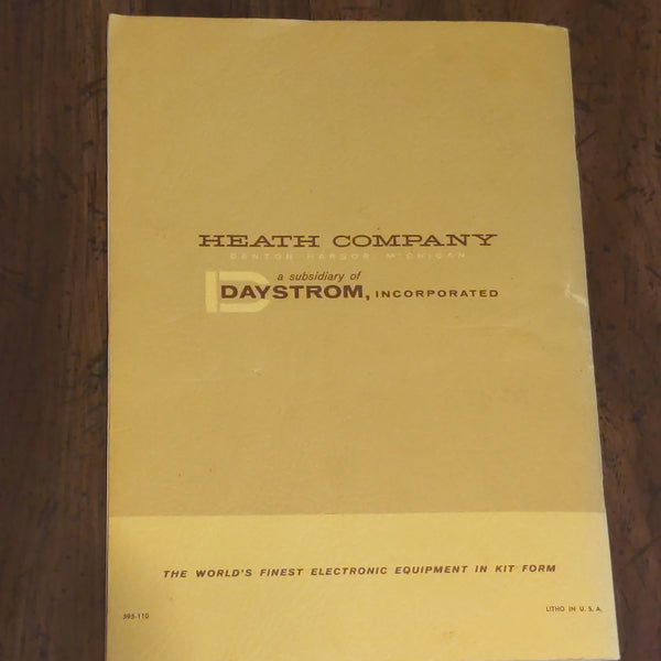 Heathkit Vacuum Tube Volt Meter V-7A Assembly Manual, Large Schematic