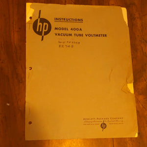 HP Model 400A Vacuum Tube Volt Meter (VTVM) Manual