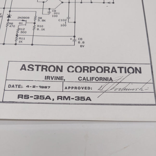 Astron RS-35A, RM-35A Schematic