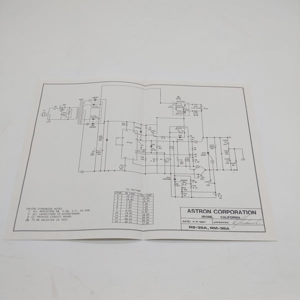 Astron RS-35A, RM-35A Schematic