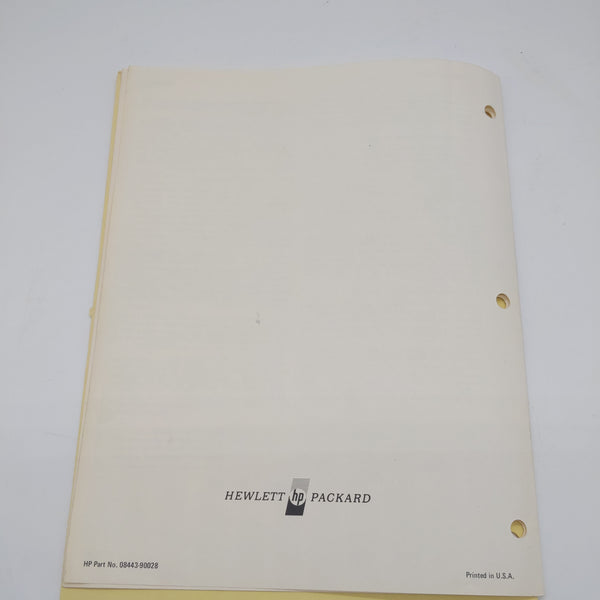 Hewlett Packard HP 8443A, 8443B Tracking Generator Operation Information