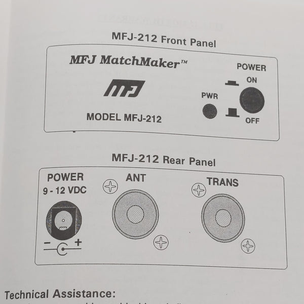 MFJ-212 MFJ Match Maker Instruction Manual