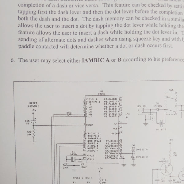 MFJ-407C Deluxe Electronic Keyer With Schematic