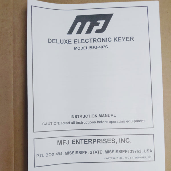 MFJ-407C Deluxe Electronic Keyer With Schematic