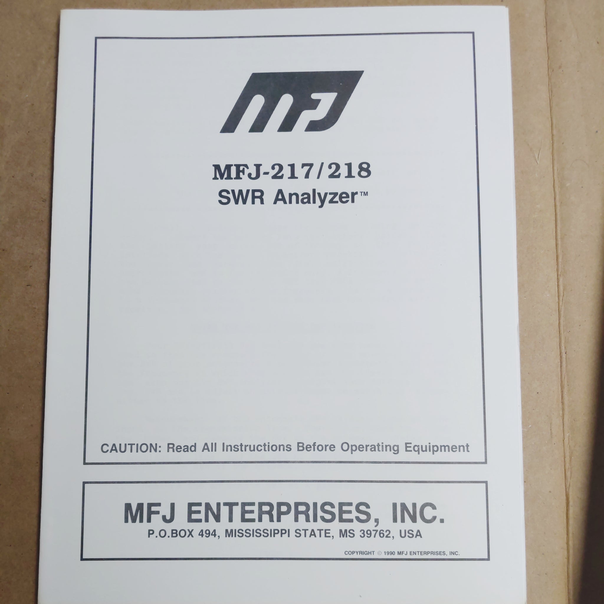 MFJ-217, MFJ-218 SWR Analyzer, Not A Reprint
