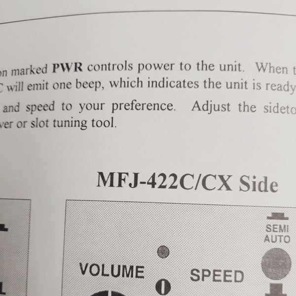 MFJ-422C, MFJ-422CX Iambic Keyer Paddle Combo Instructions