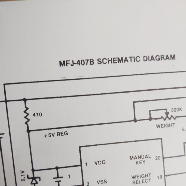 MFJ-407B Deluxe Electronic Keyer Owners Manual With Schematic OEM