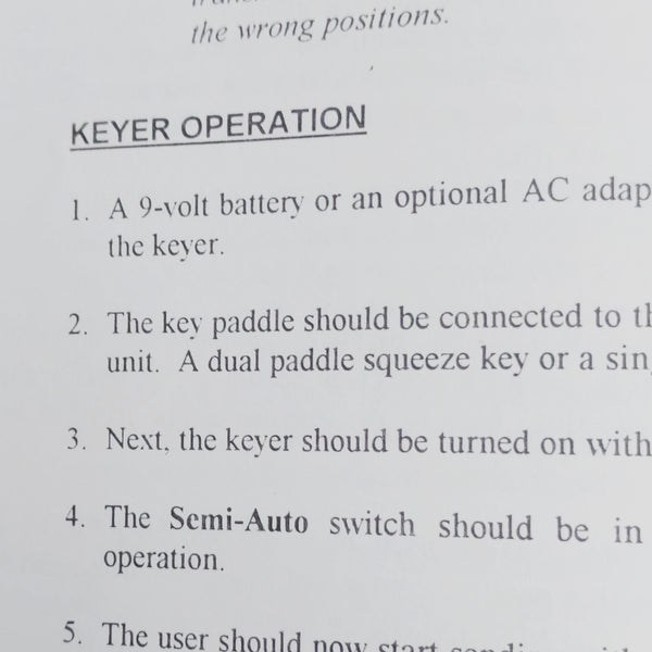 MFJ-401C Econo Keyer II OEM Instruction Manual