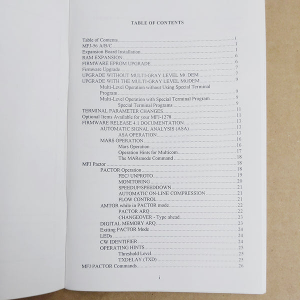 MFJ-56 A/B/C Pactor/Mailbox Memory Expansion for MFJ-1278/1278T Instruction Manual