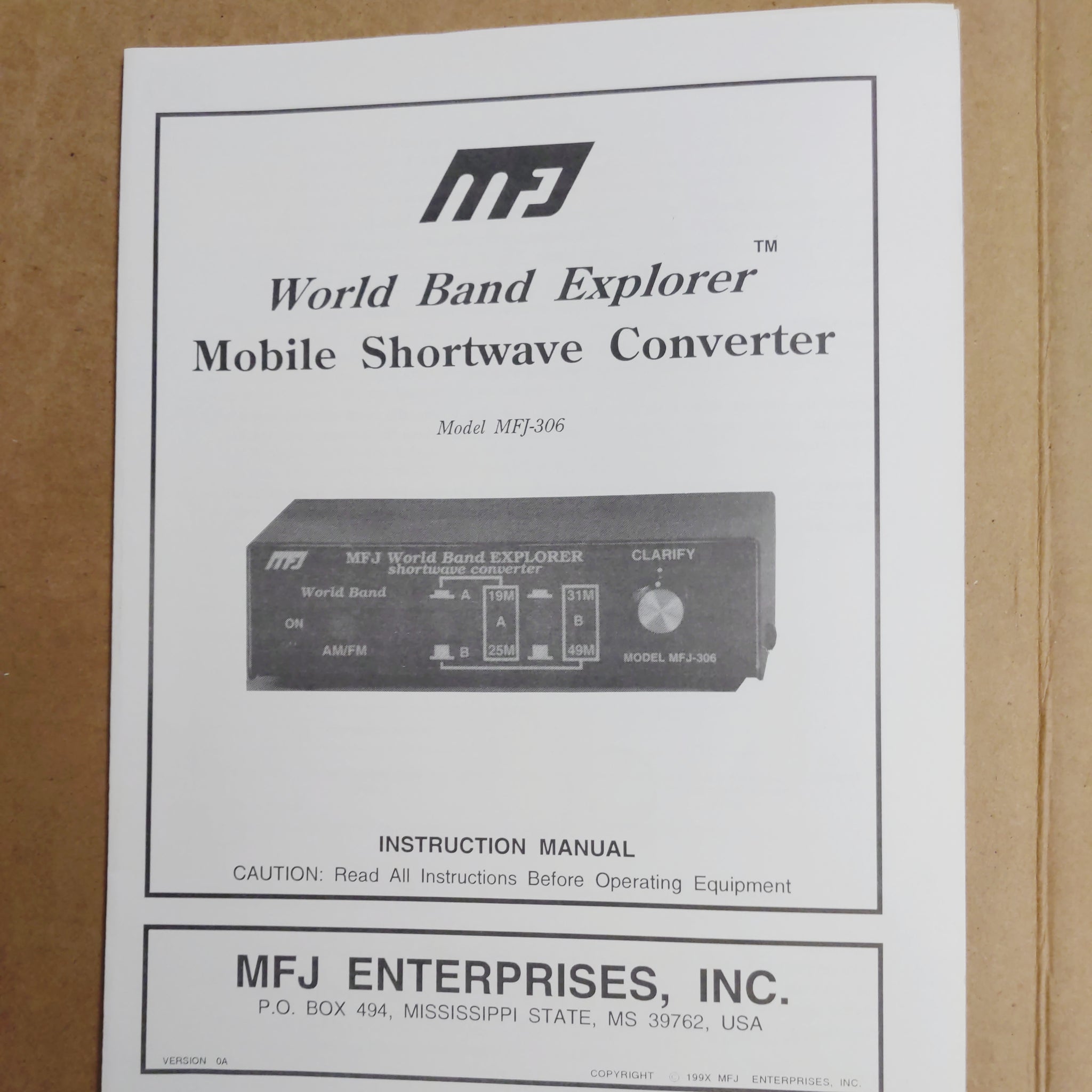 MFJ-306 World Band Explorer SW Converter Instruction Manual