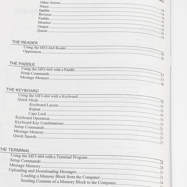 MFJ-464 CW Keyer/Reader Original MFJ Manual