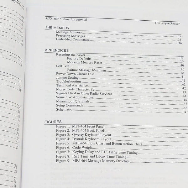 MFJ-464 CW Keyer/Reader Original MFJ Manual