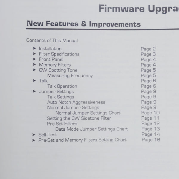 MFJ-784 DSP Filter Firmware Upgrade Instruction Manual