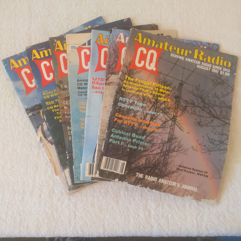 CQ Magazine, Individual Photos, 7 Issues, 1981, 1982, 1985, 1988