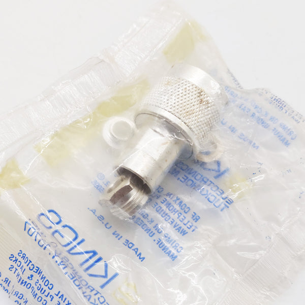 Kings USA RF N Male Coax Connector, Silver, UG-536B/U, Fits RG-58