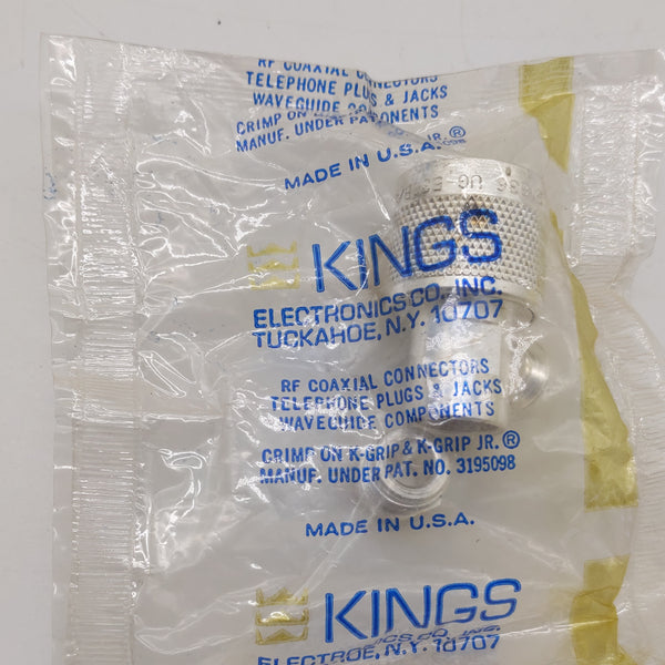Kings USA RF N Male Coax Connector, Silver, UG-536B/U, Fits RG-58