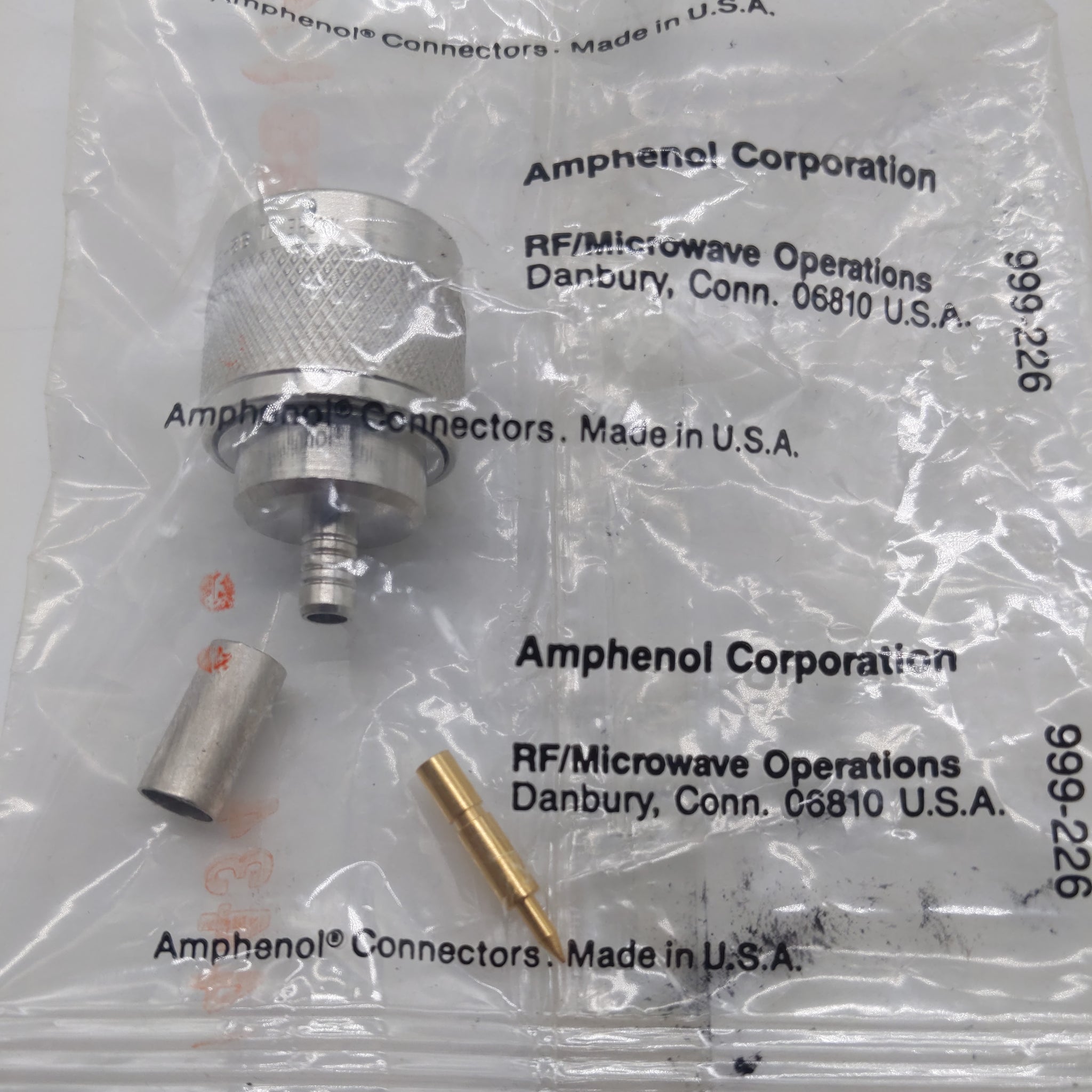 Amphenol USA Male Crimp-On N Connector For RG-55, 142, 223, 400