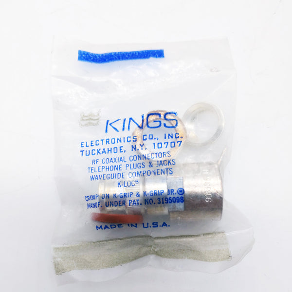 Kings USA Made UG-959/U BNC Male Cable End Connector, PTFE, Silver