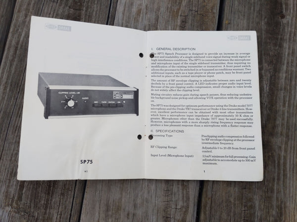 Drake SP-75 Speech Processor With Original Manual