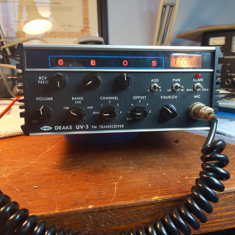 Drake UV-3 Solid-State Transceiver, 140/220/440 MHz With Mic, See Video