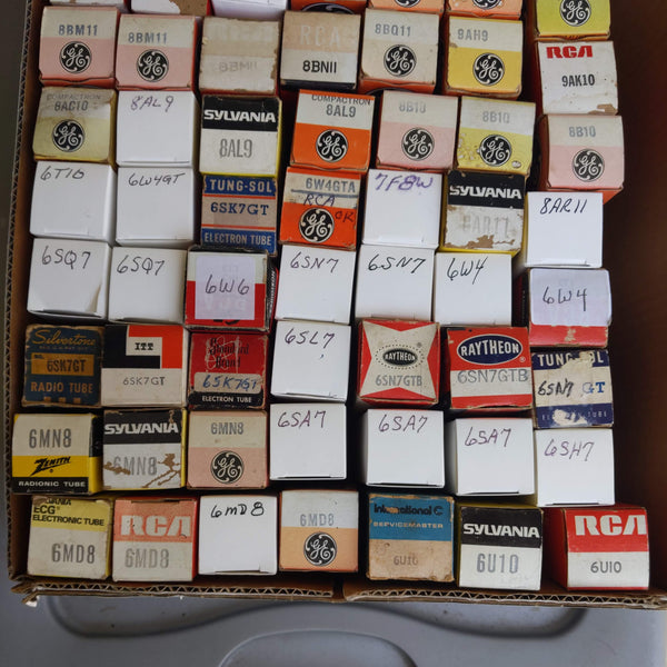 87 Vacuum Tubes, See Photos For Numbers (Lot Of 87)