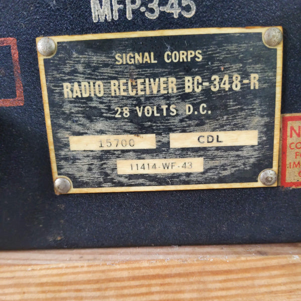 Signal Corps Receiver BC-348-R, Order 11414-WF-43