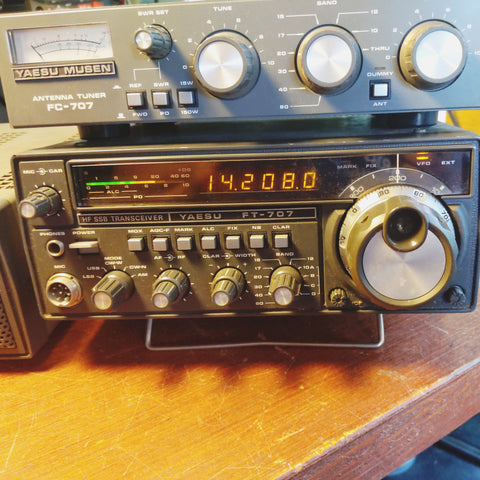 Yaesu FT-707, FP-707, FC-707 Transceiver, Power Supply, Antenna Tuner, All Three