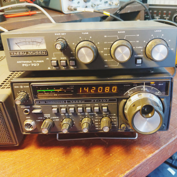 Yaesu FT-707, FP-707, FC-707 Transceiver, Power Supply, Antenna Tuner, All Three