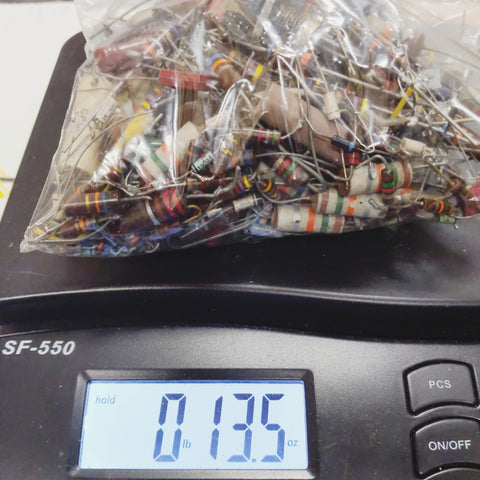 13 Oz. Of Resistors, Capacitors, Other Parts, Salvage And New Mix