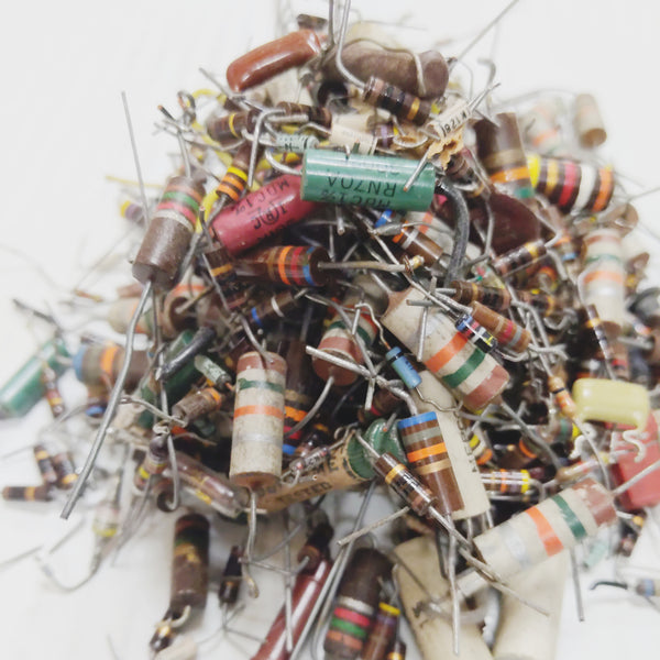13 Oz. Of Resistors, Capacitors, Other Parts, Salvage And New Mix