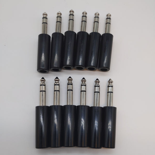 1/4" TRS Male Plug Cable End (Stereo), LOT OF 12