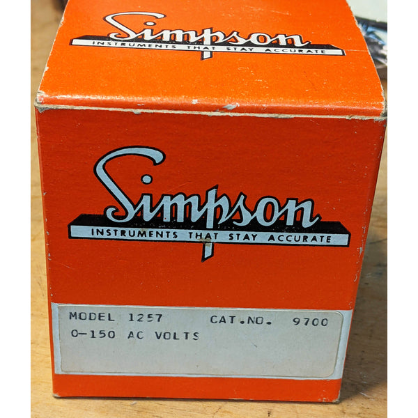 Simpson 150VDC Panel Meter, New In Box