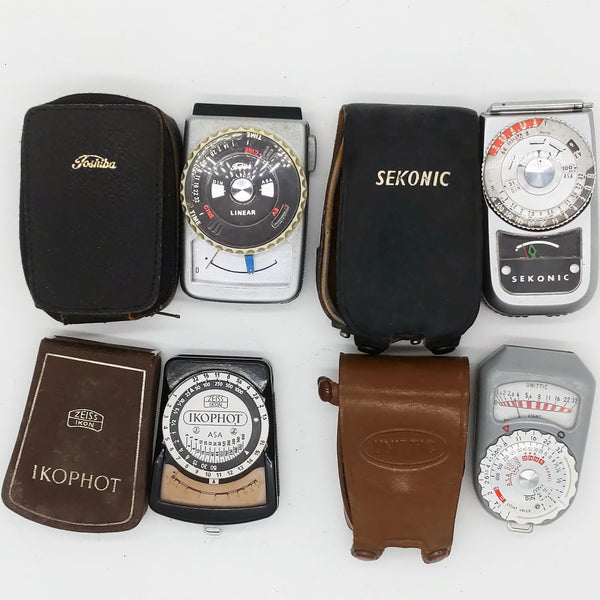 4 Vintage Light Meters, For Parts Or Repair