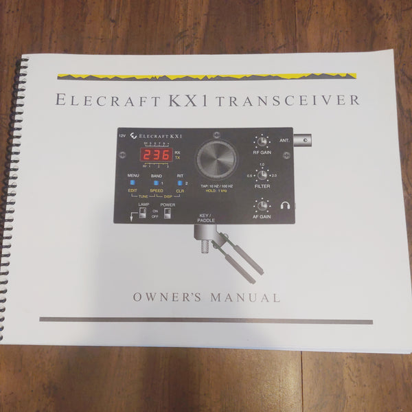 Elecraft KX1 Transceiver Owner's Manual, Original