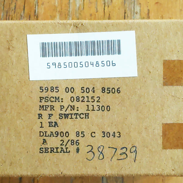 New Transco Coax RF Switch 11300 28VDC Mil-Spec 5985-504-8506 SN 38739